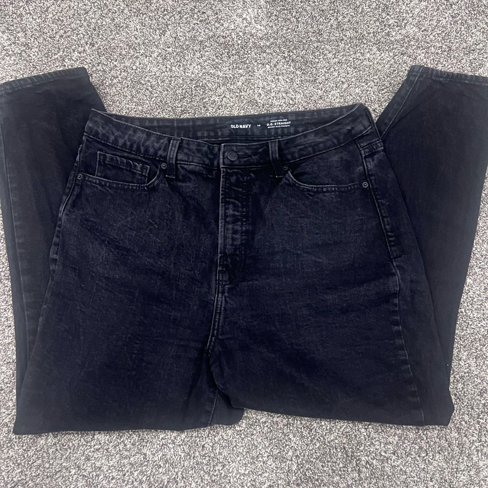 Old Navy OG Straight higher high rise black jeans